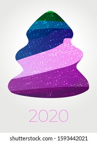 Christmass tree lights abstract vector design. Transparent gradient geometric shapes.New year 2020