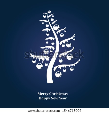 christmass tree on blue background. vector