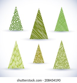 Christmass tree vector set.