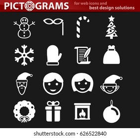 christmass vector icons for user interface design