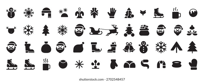 christmass vektor set , christmass silhouette . Weihnachtsvektor-Set .