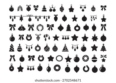 Conjunto de Vector de Navidad, silueta de Navidad. Conjunto de Vector de Navidad .