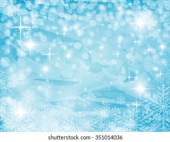 christmassy abstract  turquoise-white background with stars,ice and snowflake, vector illustration 

