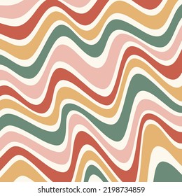 Christmassy wavy groovy Linien, Vektorhintergrund. Retro Weihnachtsflüssigkeit abstrakter Hintergrund. Gewebte Streifen geometrisches nahtloses Muster.
