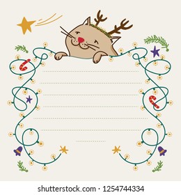 christmast cat red nose