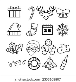 Weihnachtsdoodle-Kollektion - Handrackstil
