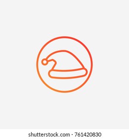 Christmast hat icon.gradient illustration isolated vector sign symbol