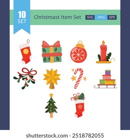 christmast item pattern set Illustratioin