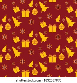 Weihnachtsfeier auf rotem Hintergrund
