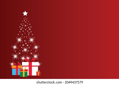 Weihnachtsbaum mit Geschenkhintergrund, Vektorgrafik