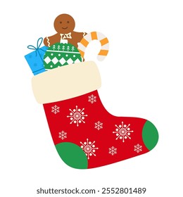 Christmas-themed decorative stockings with festive patterns