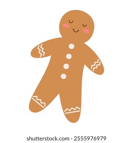 Christmas-themed gingerbread cookies in festive outfits and designs