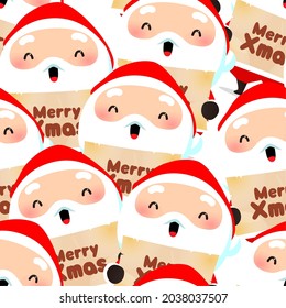 Christmas-themed Santa Claus seamless pattern background | vector images