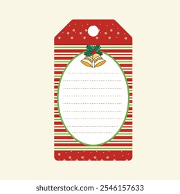 Christmas-themed vector tag designs featuring a retro and vintage style. These simple yet elegant Christmas tags are perfect for festive greeting cards, gift tags, and holiday decoration projects.