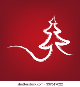 Christmas-tree strokes symbol drawn vector illustration  isolated