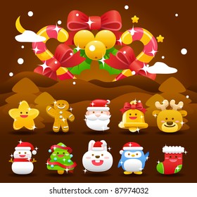 christmas,Xmas icon & background collection
