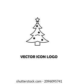Christmos Tree icon. Line style element from christmas icon collection. Thin Christmos Tree icon for web design, apps, software, print usage.