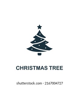 Christmos Tree icon. Monochrome simple icon for templates, web design and infographics