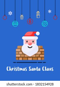 Christms Santa claus in chimney icon.