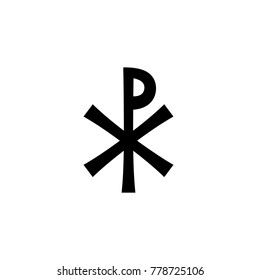 Christogram — Christian monogram of Jesus Christ, The Savior, The Lord Our God. 
(Ancient Medieval monogram).