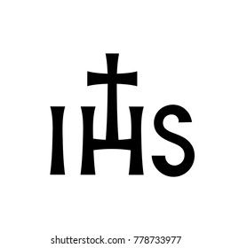 Christogram — Christian monogram of Jesus Christ, The Savior, The Lord Our God. 
(Ancient Medieval monogram).