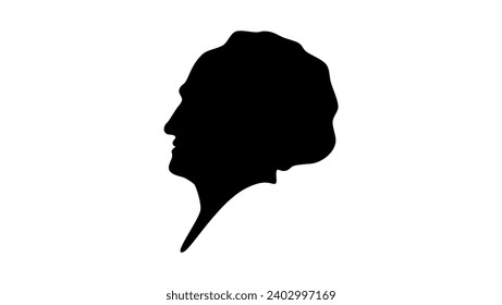 Christoph Wilhelm Hufeland, schwarz, einzelne Silhouette