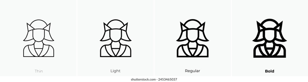 christopher columbus icon. Thin, Light Regular And Bold style design isolated on white background
