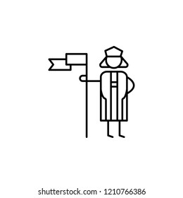 Christopher Columbus, Spanish icon. Element of people in travel line icon. Thin line icon for website design and development, app development. Premium icon