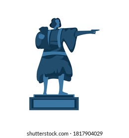 christopher columbus statue on white background vector illustration design