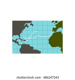 Christopher Columbus voyage icon in flat style on a white background vector illustration