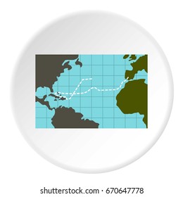 Christopher Columbus voyage icon in flat circle isolated vector illustration for web
