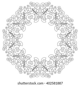 Christopher mandala. Vintage decorative elements. Oriental pattern, vector illustration. Pattern for coloring book.