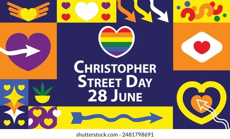 Christopher Street Day vector banner design.