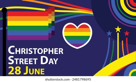 Christopher Street Day vector banner design.