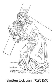 Christus - german sculpture / vintage illustration from Meyers Konversations-Lexikon 1897