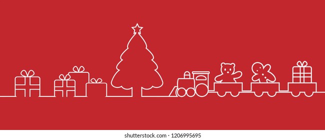 Chritmas header line art vector.