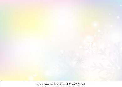 Chritmas holiday celebration theme colorful pastel gredient abstract background with snow flake winter season.