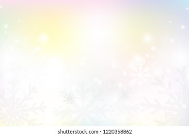 Chritmas holiday celebration theme colorful pastel gredient abstract background with snow flake winter season.