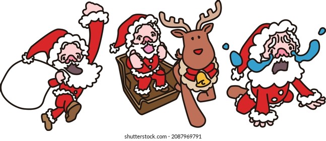 Chritmas illustration funny santa claus character