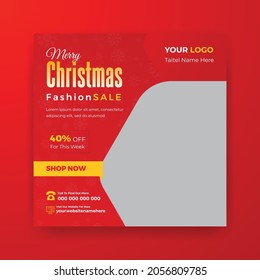 Navidad Social Media Post Diseño De Banner Web O Plantilla De Volante Cuadrado