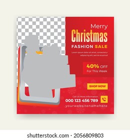 Chritmas Social Media Post Web Banner oder Square Flyer Template Design