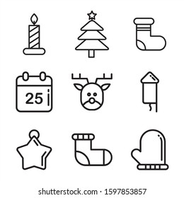 Chritsmas icon set , vector icon line