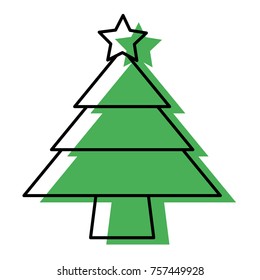 chritsmas pine tree with star decoration