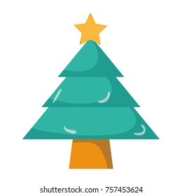 chritsmas pine tree with star decoration