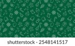 chritsmas seamless pattern banner design decoration isolated on green background
