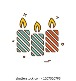 Chritstmas Candle icon design vector