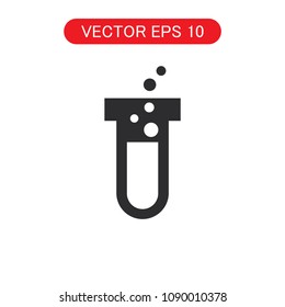 Chrmical test, Laboratory glassware icon vector