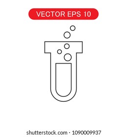 Chrmical test, Laboratory glassware line icon vector