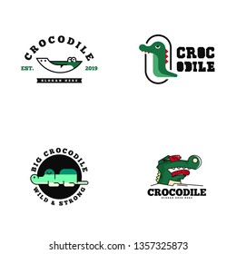 Chrocodile logo template. Reptile logo vector