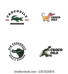 Chrocodile logo template. Reptile logo vector